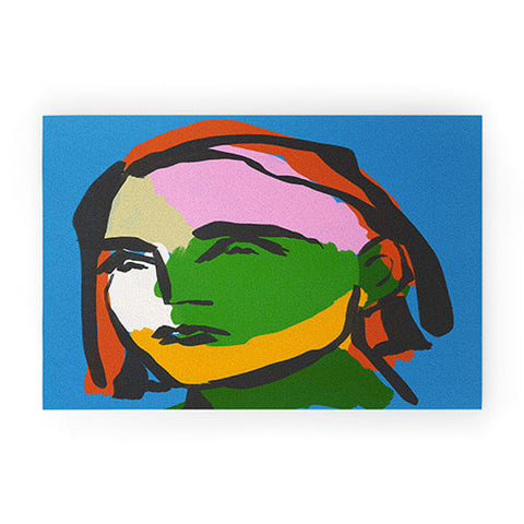 Marin Vaan Zaal Asceline in Blue Modern female Welcome Mat