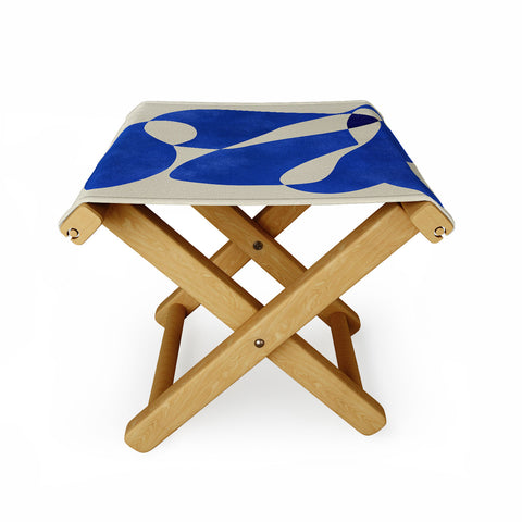 Marin Vaan Zaal Blue Nude Geometric Folding Stool