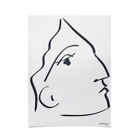 Marin Vaan Zaal Delia minimalist female portra Poster