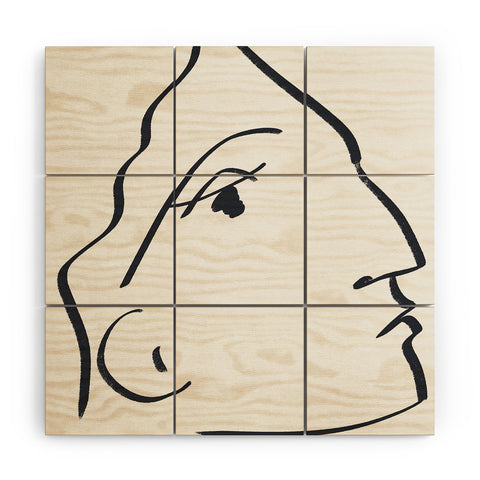 Marin Vaan Zaal Delia minimalist female portra Wood Wall Mural