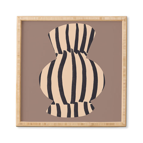 Marin Vaan Zaal Earth Tone Modern Vase Illustration Framed Wall Art