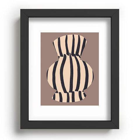 Marin Vaan Zaal Earth Tone Modern Vase Illustration Recessed Framing Rectangle
