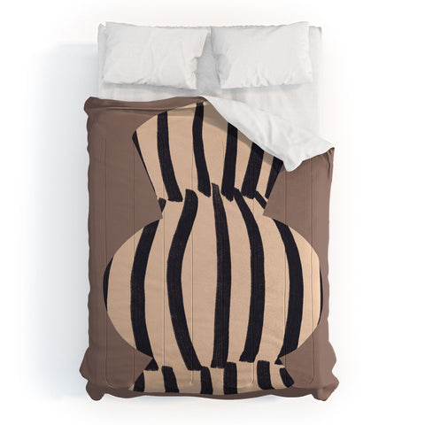 Marin Vaan Zaal Earth Tone Modern Vase Illustration Comforter