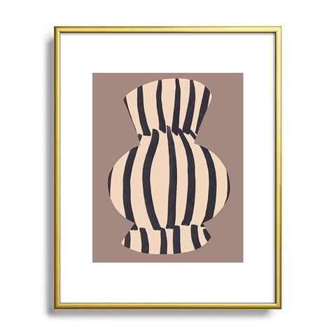 Marin Vaan Zaal Earth Tone Modern Vase Illustration Metal Framed Art Print