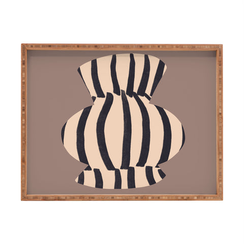Marin Vaan Zaal Earth Tone Modern Vase Illustration Rectangular Tray