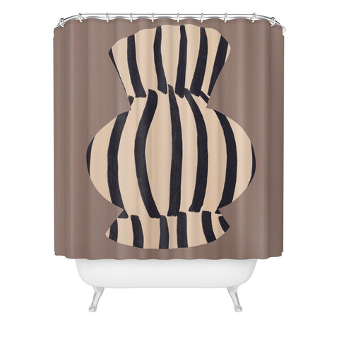 Marin Vaan Zaal Earth Tone Modern Vase Illustration Shower Curtain