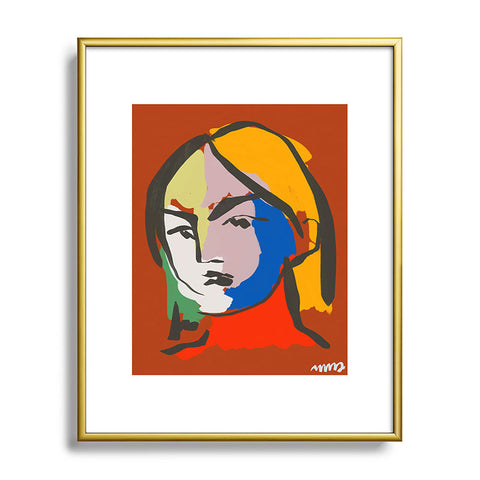 Marin Vaan Zaal Helene in Red Modern Female Metal Framed Art Print