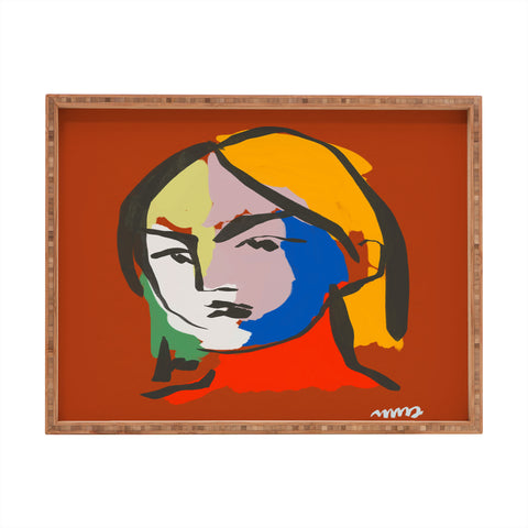 Marin Vaan Zaal Helene in Red Modern Female Rectangular Tray