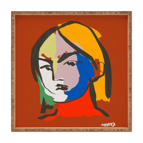 Marin Vaan Zaal Helene in Red Modern Female Square Tray