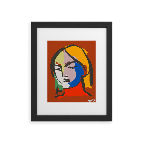 Marin Vaan Zaal Helene in Red Modern Female Framed Art Print