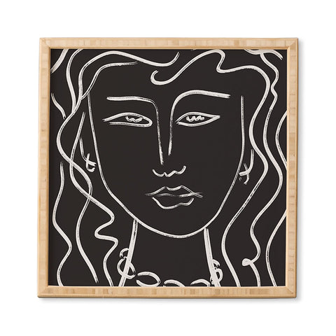 Marin Vaan Zaal Hellen Modernist Line Portrait Framed Wall Art