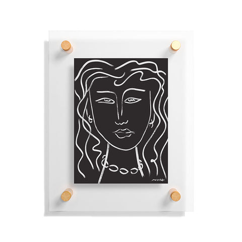 Marin Vaan Zaal Hellen Modernist Line Portrait Floating Acrylic Print