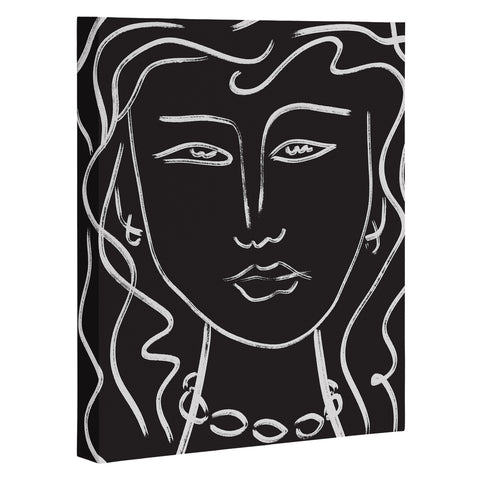 Marin Vaan Zaal Hellen Modernist Line Portrait Art Canvas