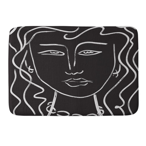 Marin Vaan Zaal Hellen Modernist Line Portrait Memory Foam Bath Mat