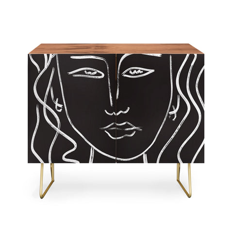 Marin Vaan Zaal Hellen Modernist Line Portrait Credenza