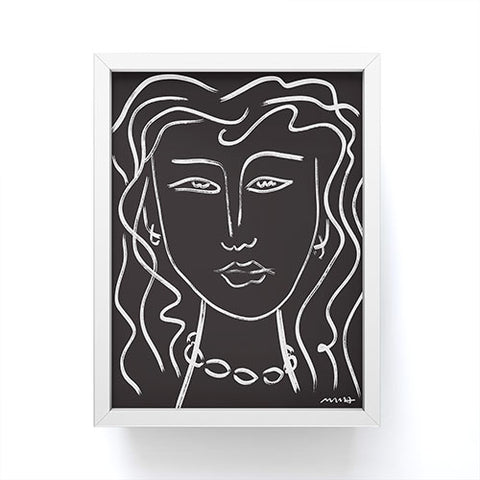 Marin Vaan Zaal Hellen Modernist Line Portrait Framed Mini Art Print