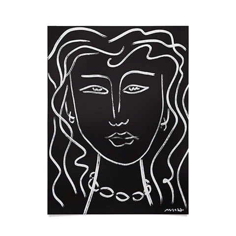 Marin Vaan Zaal Hellen Modernist Line Portrait Poster