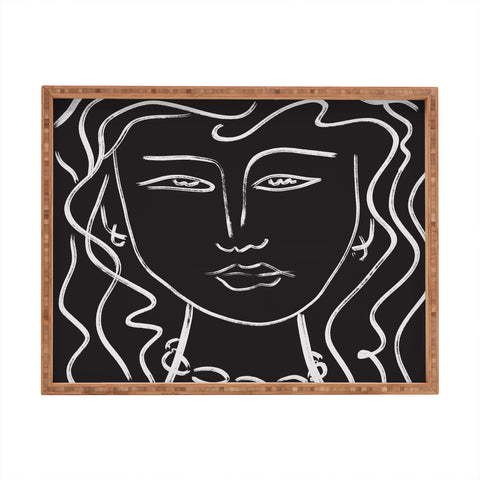 Marin Vaan Zaal Hellen Modernist Line Portrait Rectangular Tray