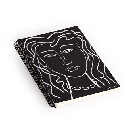Marin Vaan Zaal Hellen Modernist Line Portrait Spiral Notebook