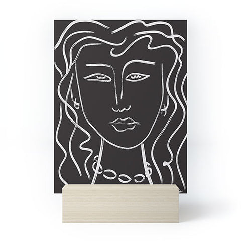 Marin Vaan Zaal Hellen Modernist Line Portrait Mini Art Print