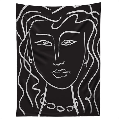 Marin Vaan Zaal Hellen Modernist Line Portrait Tapestry
