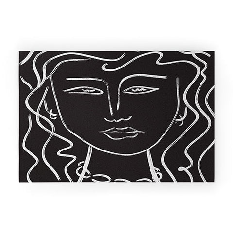 Marin Vaan Zaal Hellen Modernist Line Portrait Welcome Mat