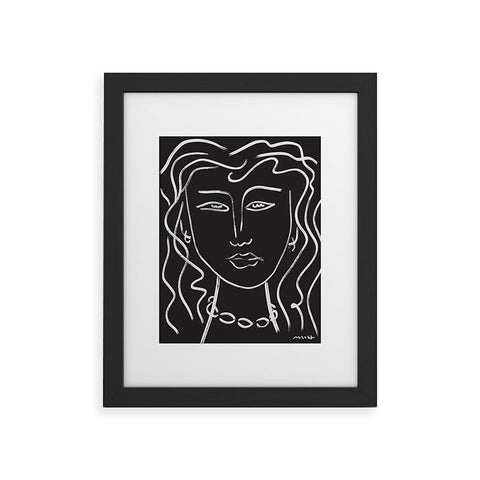 Marin Vaan Zaal Hellen Modernist Line Portrait Framed Art Print