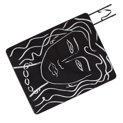 Marin Vaan Zaal Hellen Modernist Line Portrait Picnic Blanket