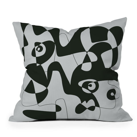 Marin Vaan Zaal Kei Modernist Line Drawing Outdoor Throw Pillow