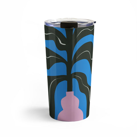 Marin Vaan Zaal Large Black Houseplant in Pink Travel Mug