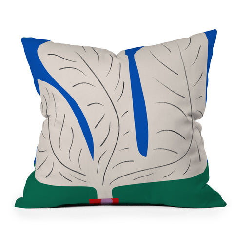 Marin Vaan Zaal Large White Plant in Spotted Pot Outdoor Throw Pillow