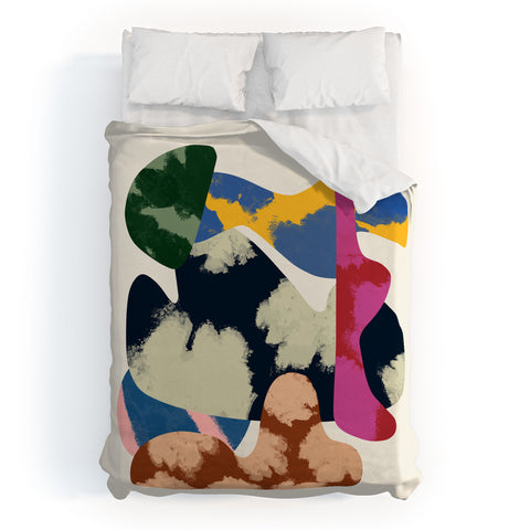 Marin Vaan Zaal Modernism Shapes Collage Duvet Cover