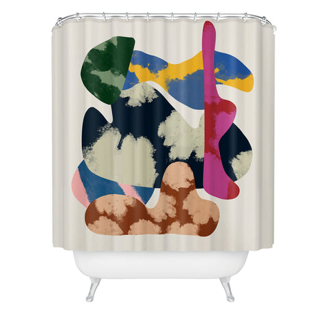 Marin Vaan Zaal Modernism Shapes Collage Shower Curtain