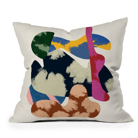 Marin Vaan Zaal Modernism Shapes Collage Throw Pillow