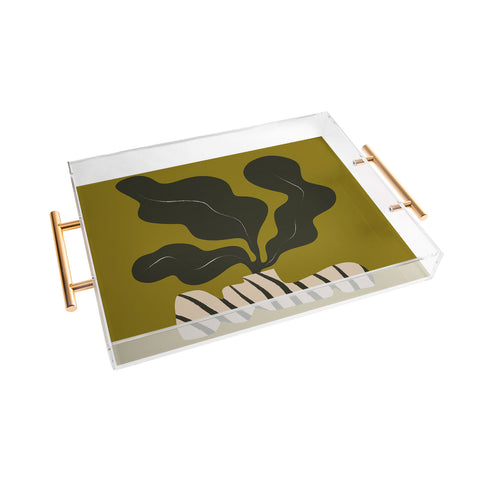Marin Vaan Zaal Monochrome Wavy Fern in Stripe Acrylic Tray