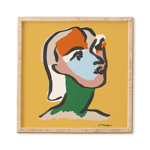 Marin Vaan Zaal Ninette in Yellow Modern Portrait Framed Wall Art