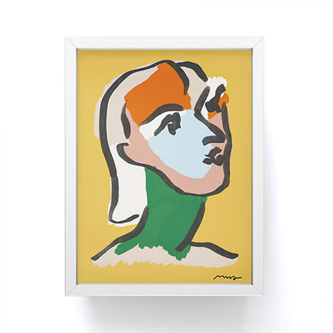 Marin Vaan Zaal Ninette in Yellow Modern Portrait Framed Mini Art Print