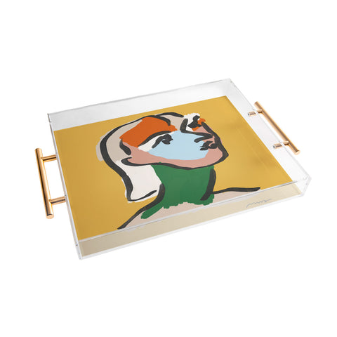 Marin Vaan Zaal Ninette in Yellow Modern Portrait Acrylic Tray