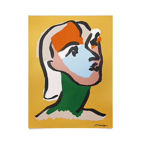 Marin Vaan Zaal Ninette in Yellow Modern Portrait Poster