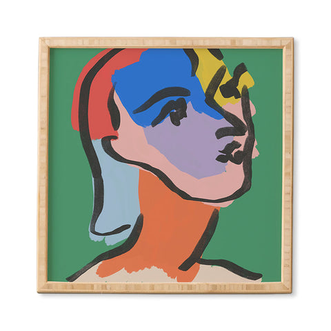 Marin Vaan Zaal Ninette on Green modern minim Framed Wall Art