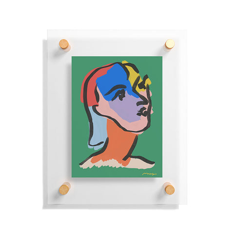 Marin Vaan Zaal Ninette on Green modern minim Floating Acrylic Print