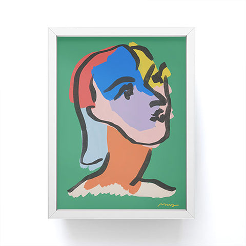 Marin Vaan Zaal Ninette on Green modern minim Framed Mini Art Print