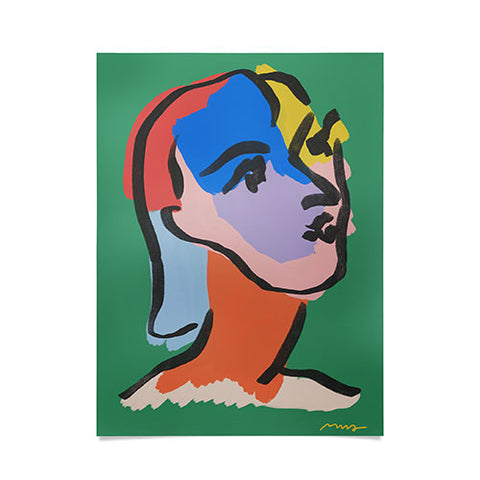 Marin Vaan Zaal Ninette on Green modern minim Poster