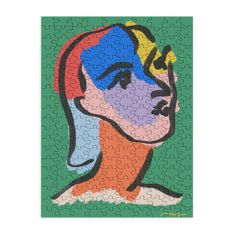 Marin Vaan Zaal Ninette on Green modern minim Puzzle