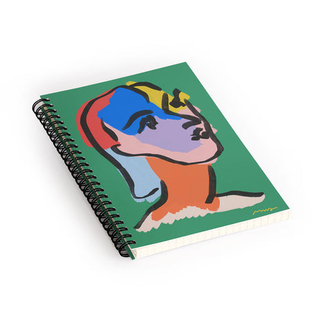 Marin Vaan Zaal Ninette on Green modern minim Spiral Notebook