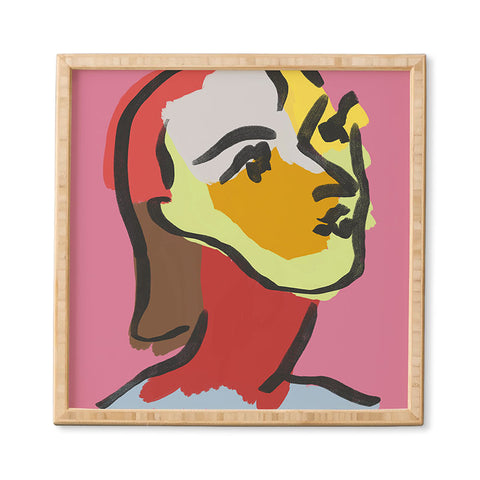 Marin Vaan Zaal Ninette on Pink Modernist col Framed Wall Art
