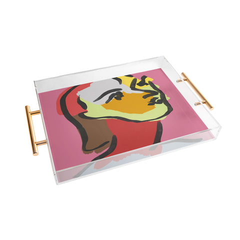 Marin Vaan Zaal Ninette on Pink Modernist col Acrylic Tray