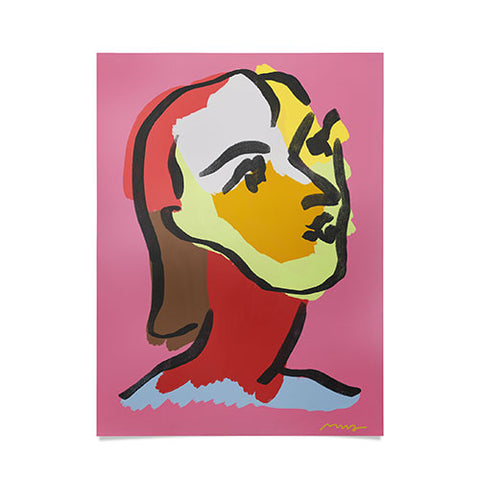 Marin Vaan Zaal Ninette on Pink Modernist col Poster