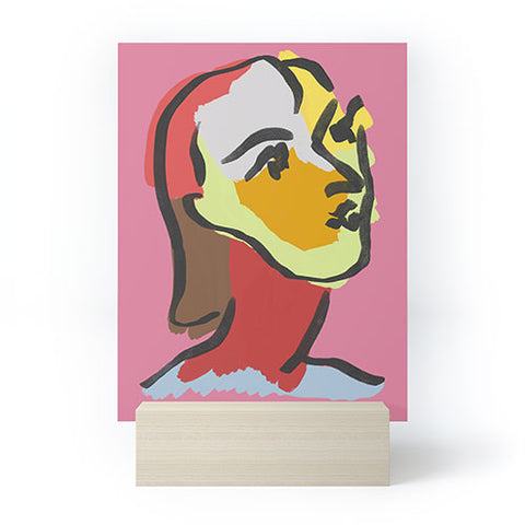 Marin Vaan Zaal Ninette on Pink Modernist col Mini Art Print