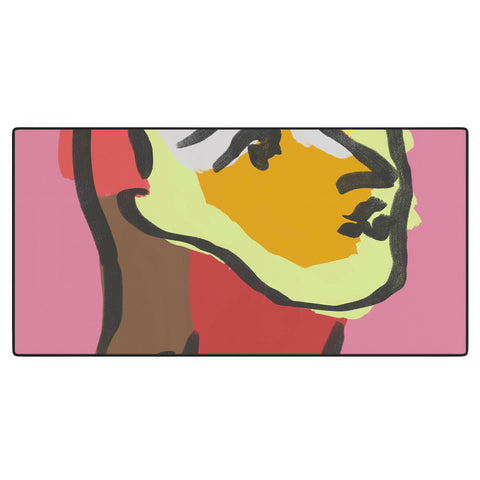 Marin Vaan Zaal Ninette on Pink Modernist col Desk Mat